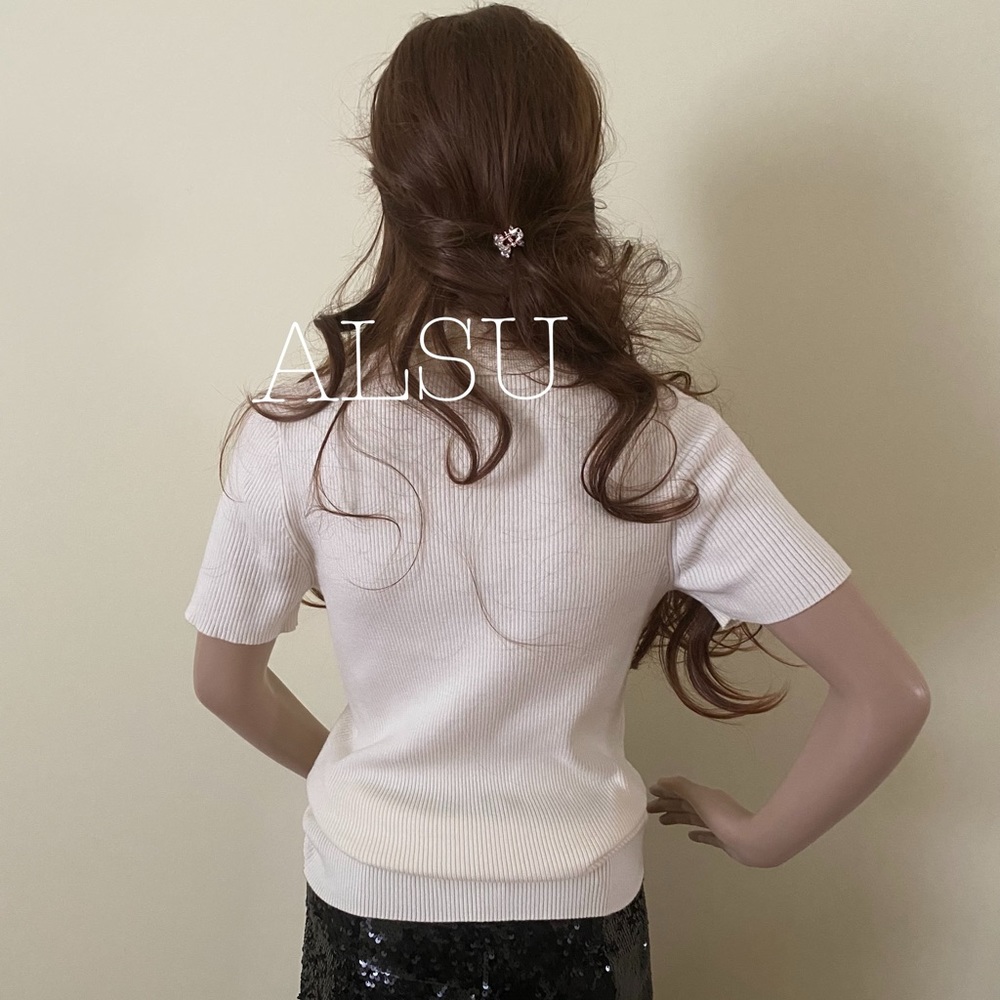 Michael Kors Turtleneck Short Sleeve Sweater Bone Size L JF96G52CFN - Picture 9 of 14